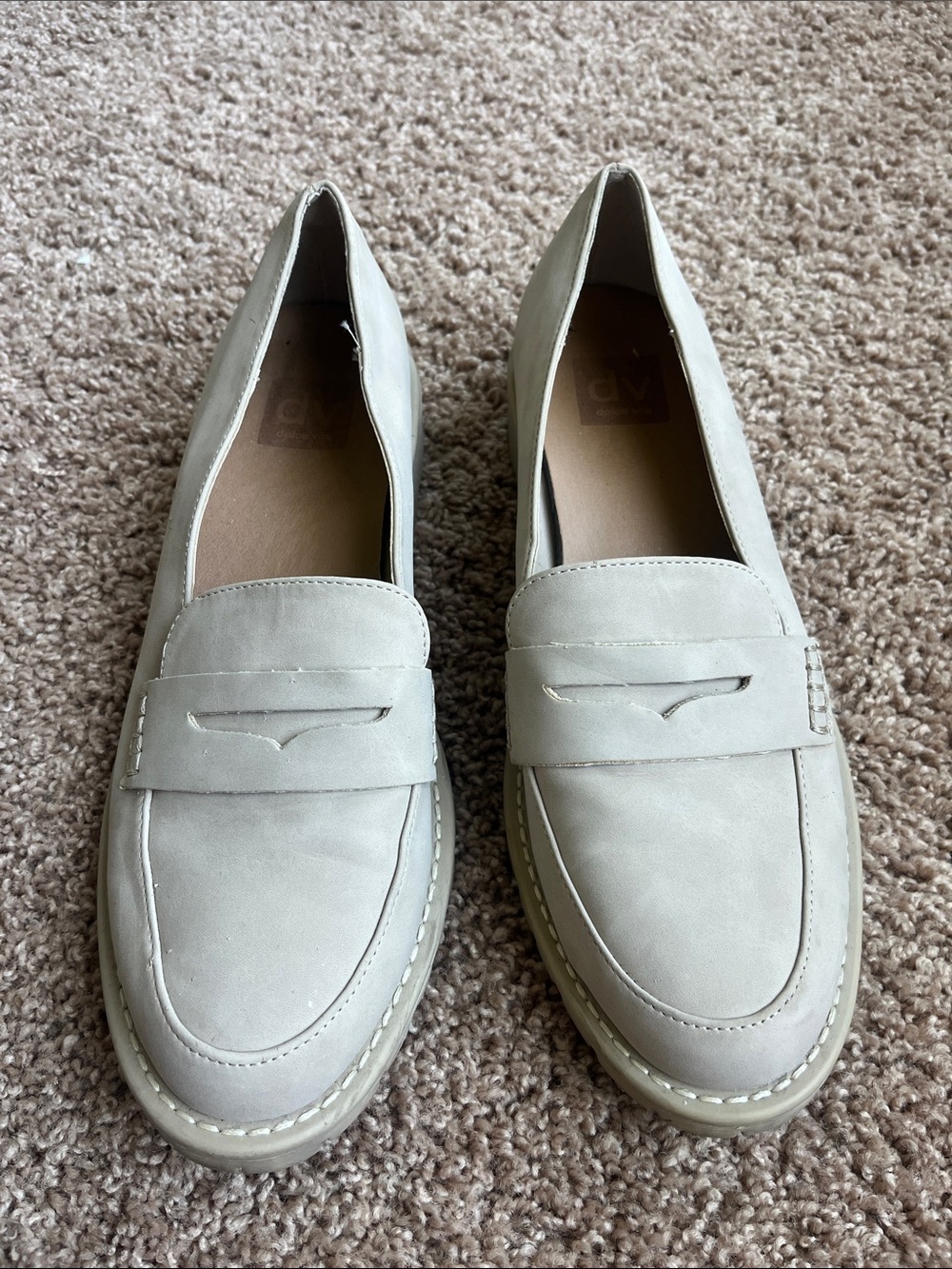Dolce Vita Cream Leather Penny Loafers Size 9.5